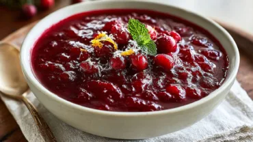 Homemade Cranberry Sauce in a cozy modern kitchen