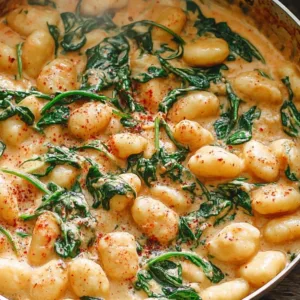 Creamy gnocchi with spinach and feta served in a cozy modern bowl