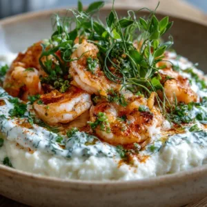 Creamy shrimp and mashed potatoes bowl