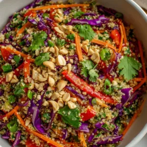 Serving bowl of Crunchy Thai Quinoa Salad with Peanut