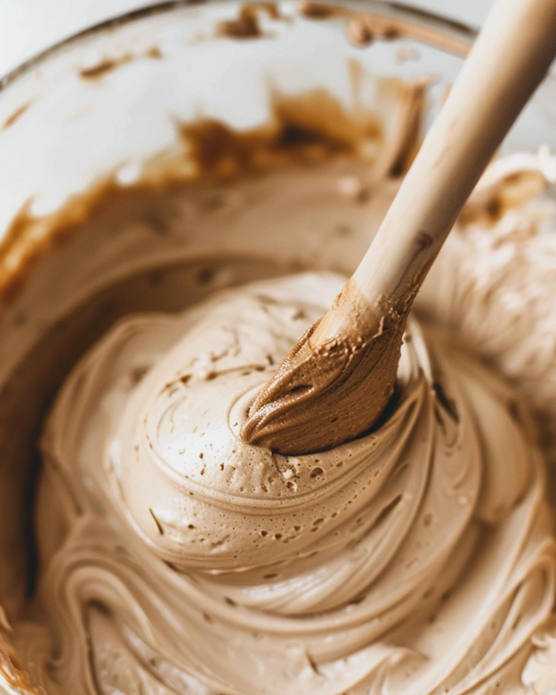 mixing espresso coffee cheesecake batter