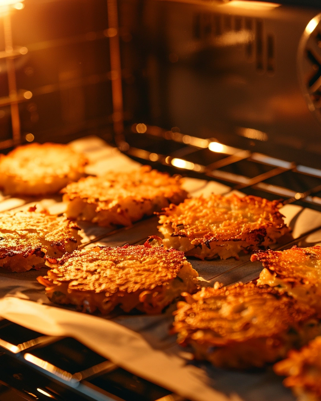 hash browns recipe baking in oven on tray
