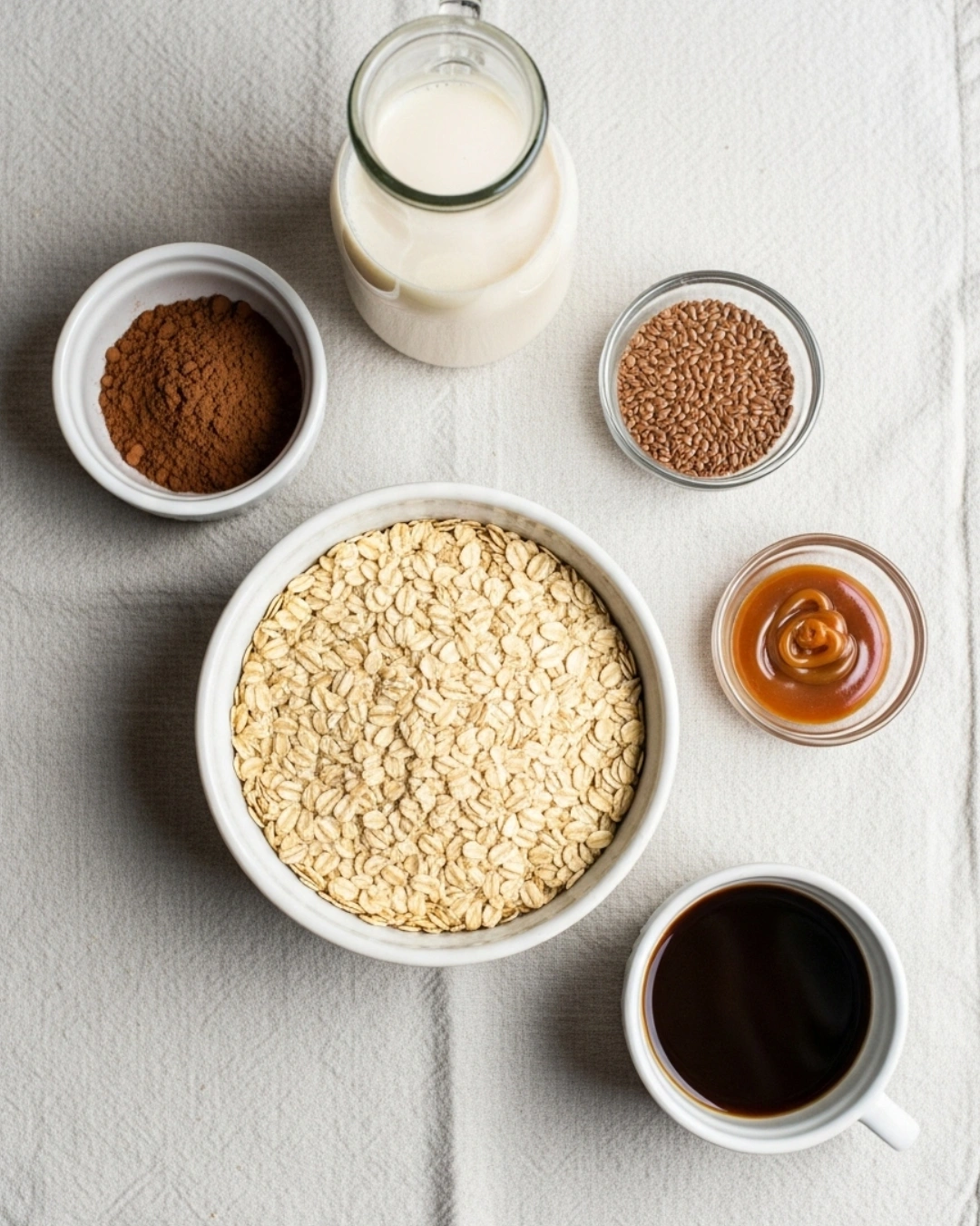 Ingredients for Decadent Mocha Coffee Overnight Oats