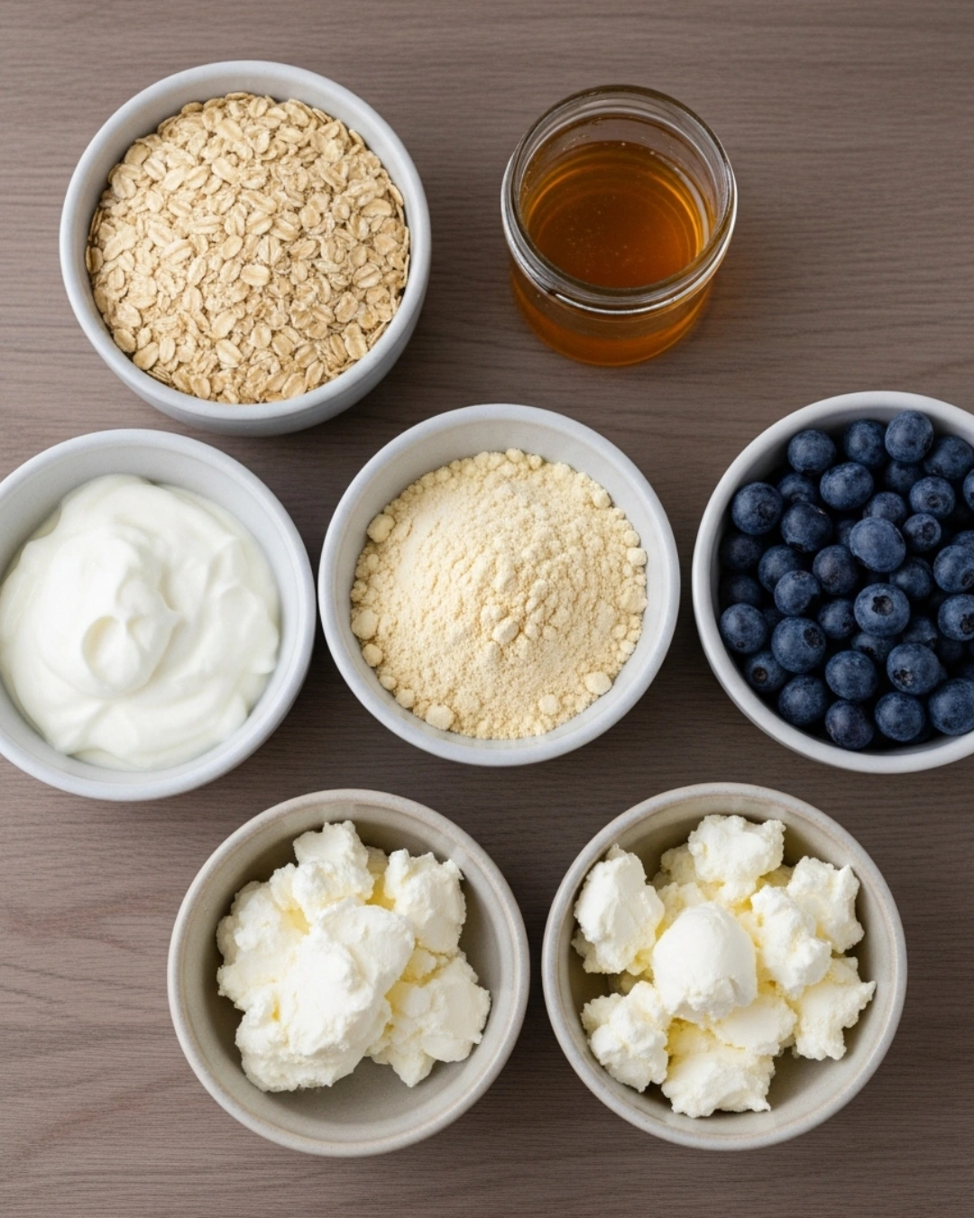 Ingredients for blueberry protein bites