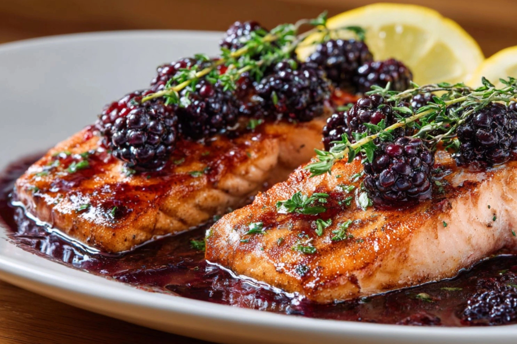 Salmon with Blackberry Sauce
