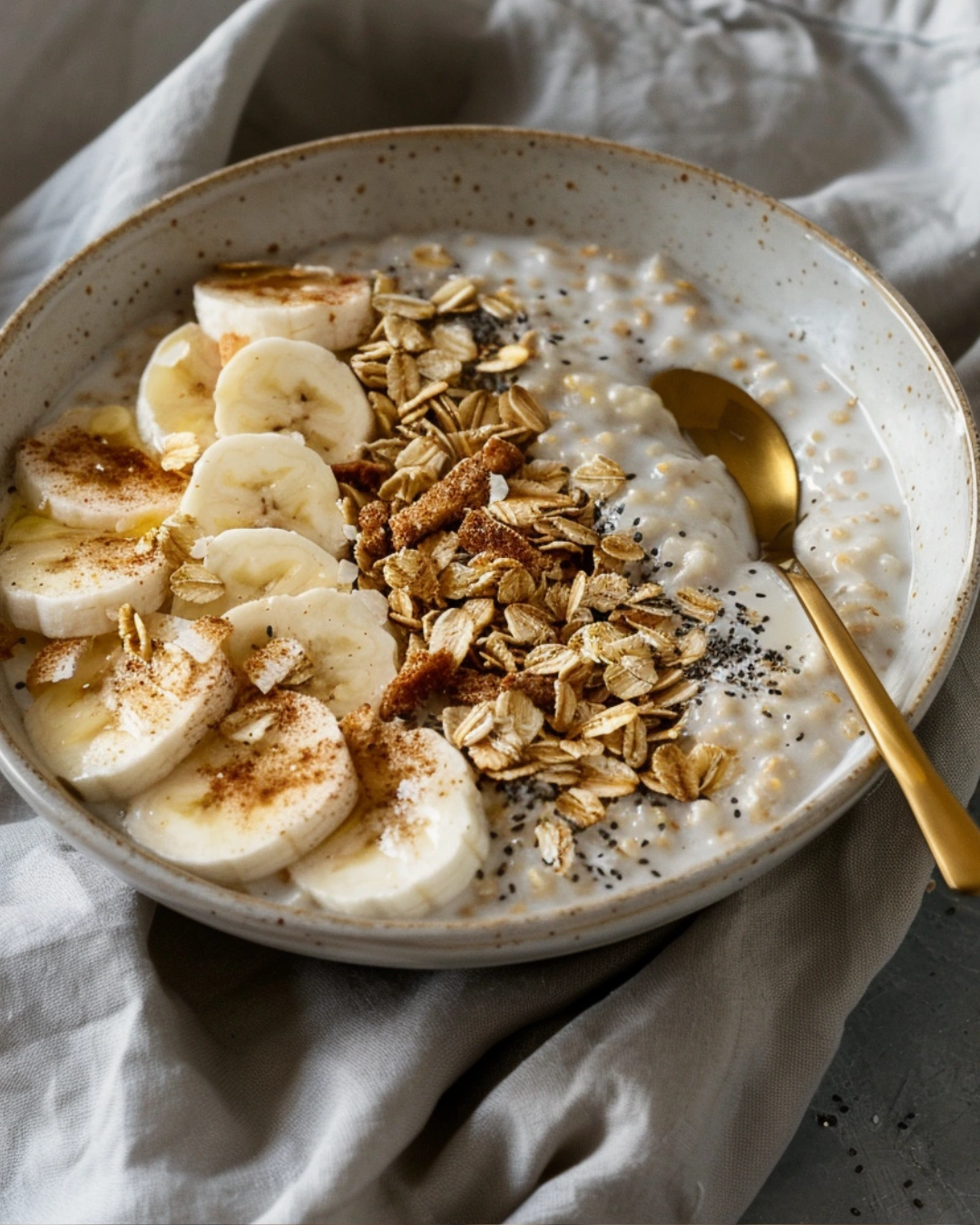 Tasty Coconut Cream Oats served with toppings