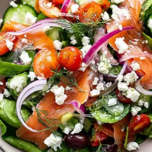 Smoked Salmon Salad with Fresh Greens and Lemon