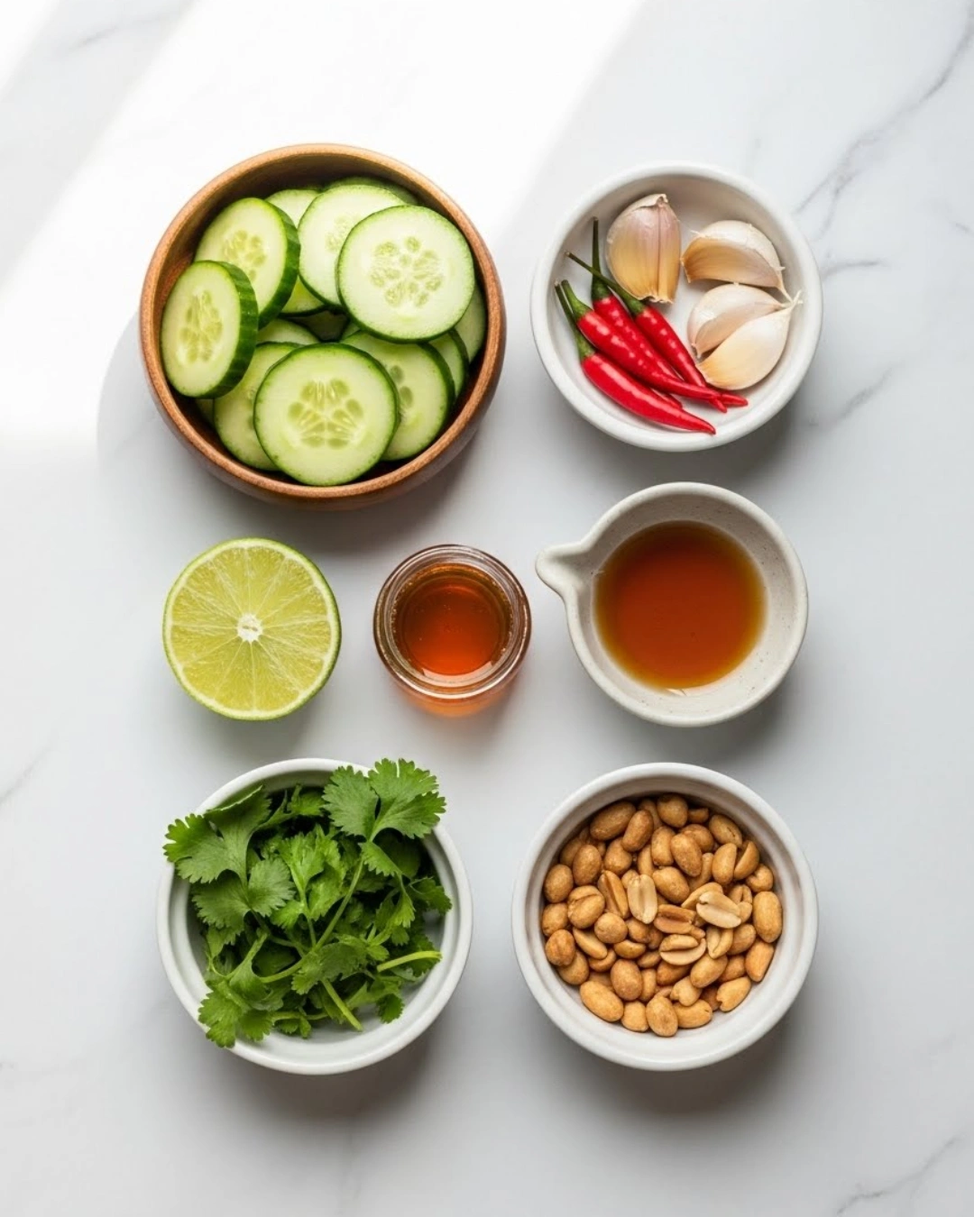 Ingredients for Thai cucumber salad