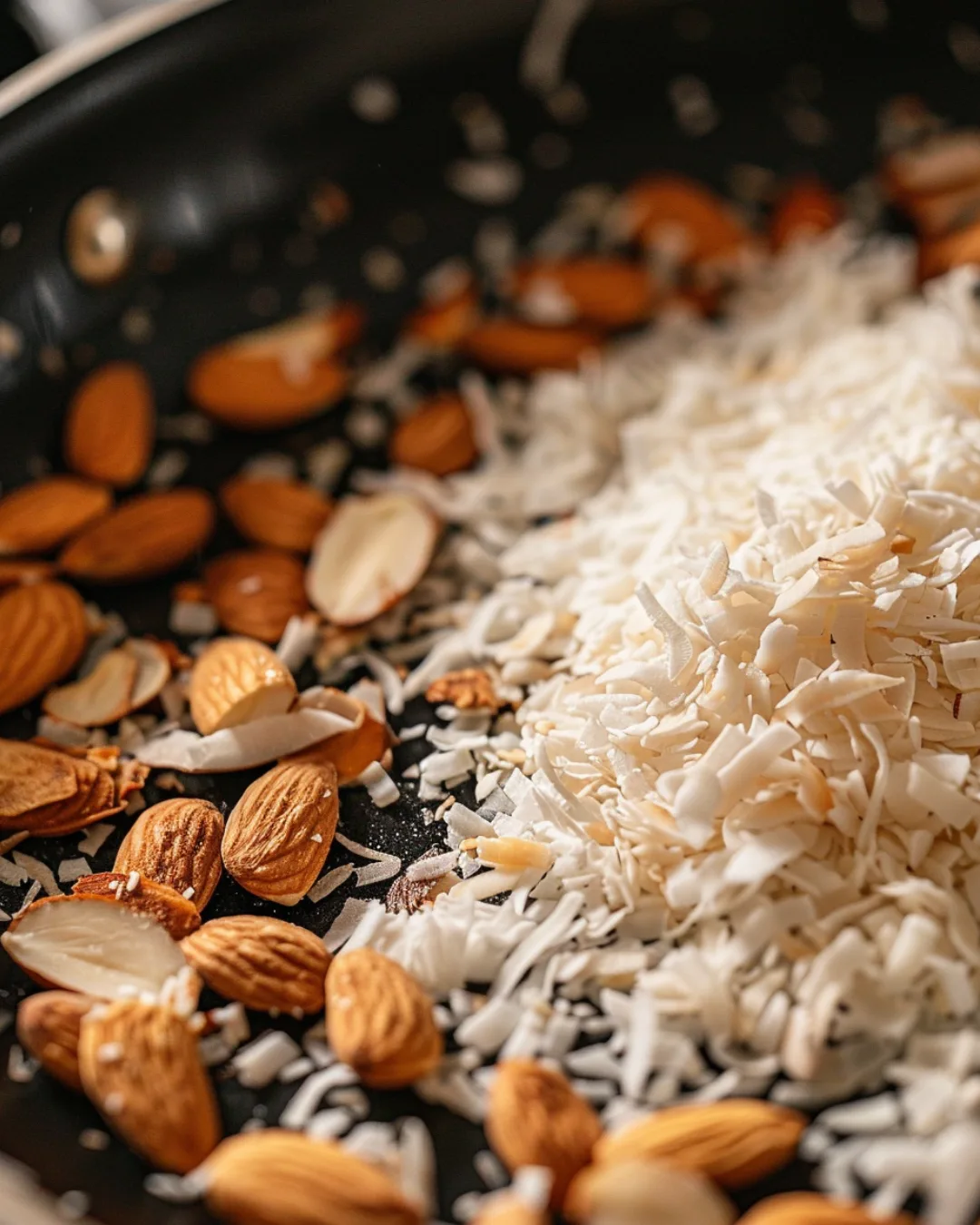 Toasting almonds and coconut for oats
