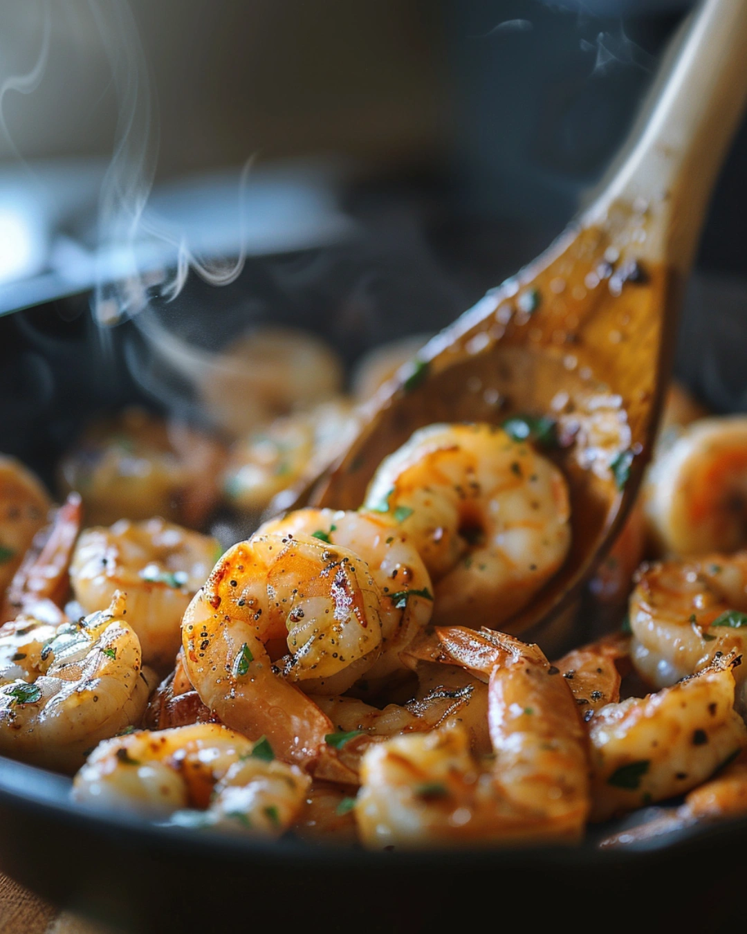 Air Fryer Shrimp tossed in garlic butter sauce