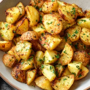 Crispy golden air fryer breakfast potatoes in bowl