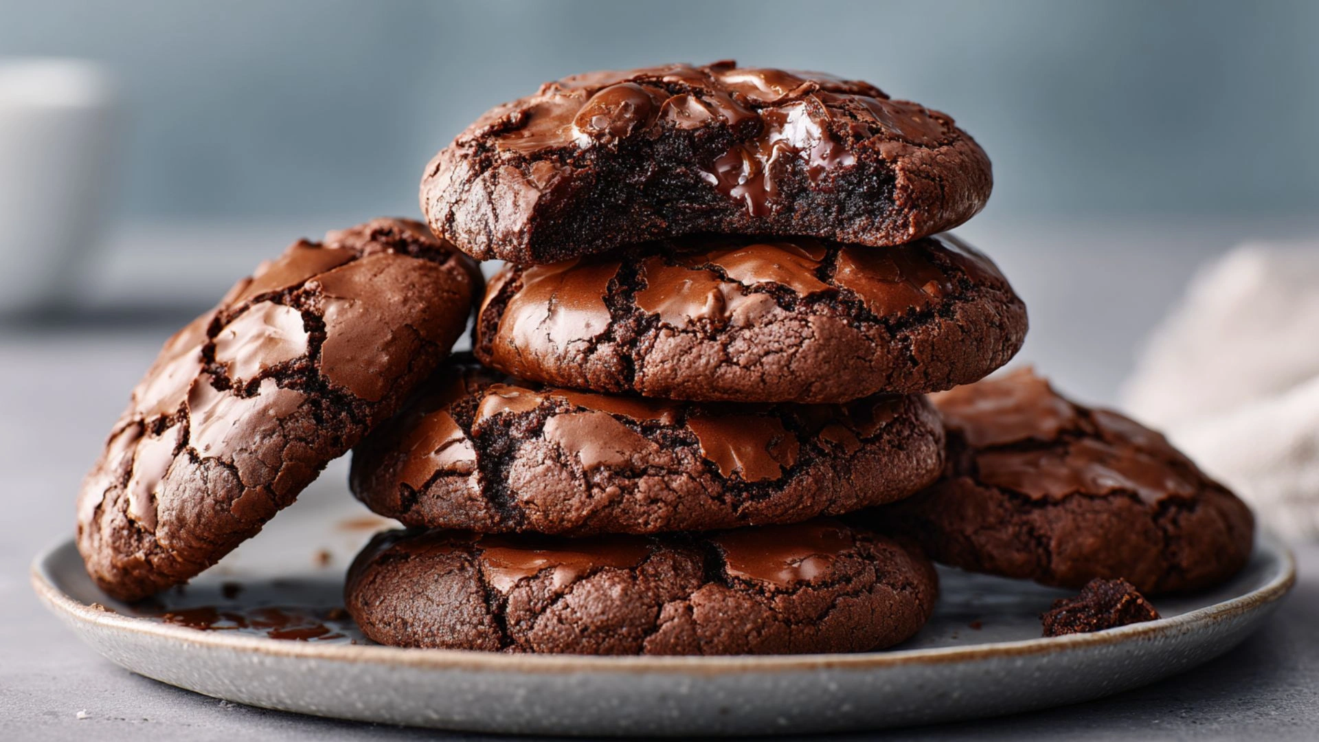 Fudge Chocolate Brownie Cookies: Simple 1 Rich Recipe 4 fudge chocolate brownie cookies with crackled tops