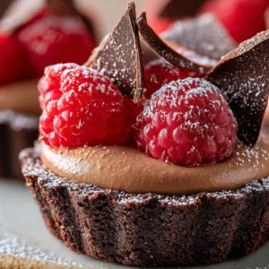 Marry Me No Bake Raspberry Chocolate Mousse Cups topped with fresh raspberries and dark chocolate