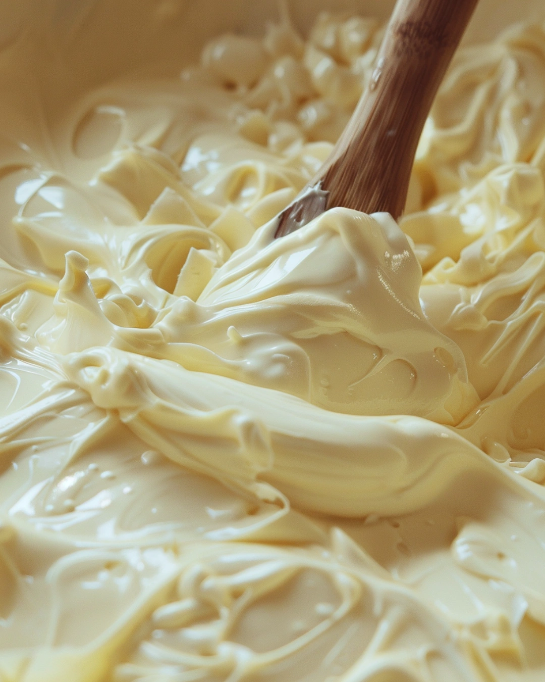 Mixing white chocolate for cranberry pistachio truffles