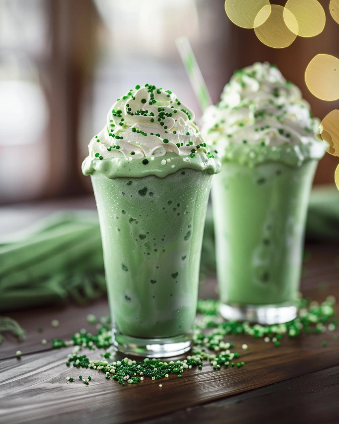 Served Shamrock Shake recipe with whipped cream topping