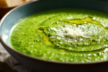 Traditional Italian broccoli soup in a bowl