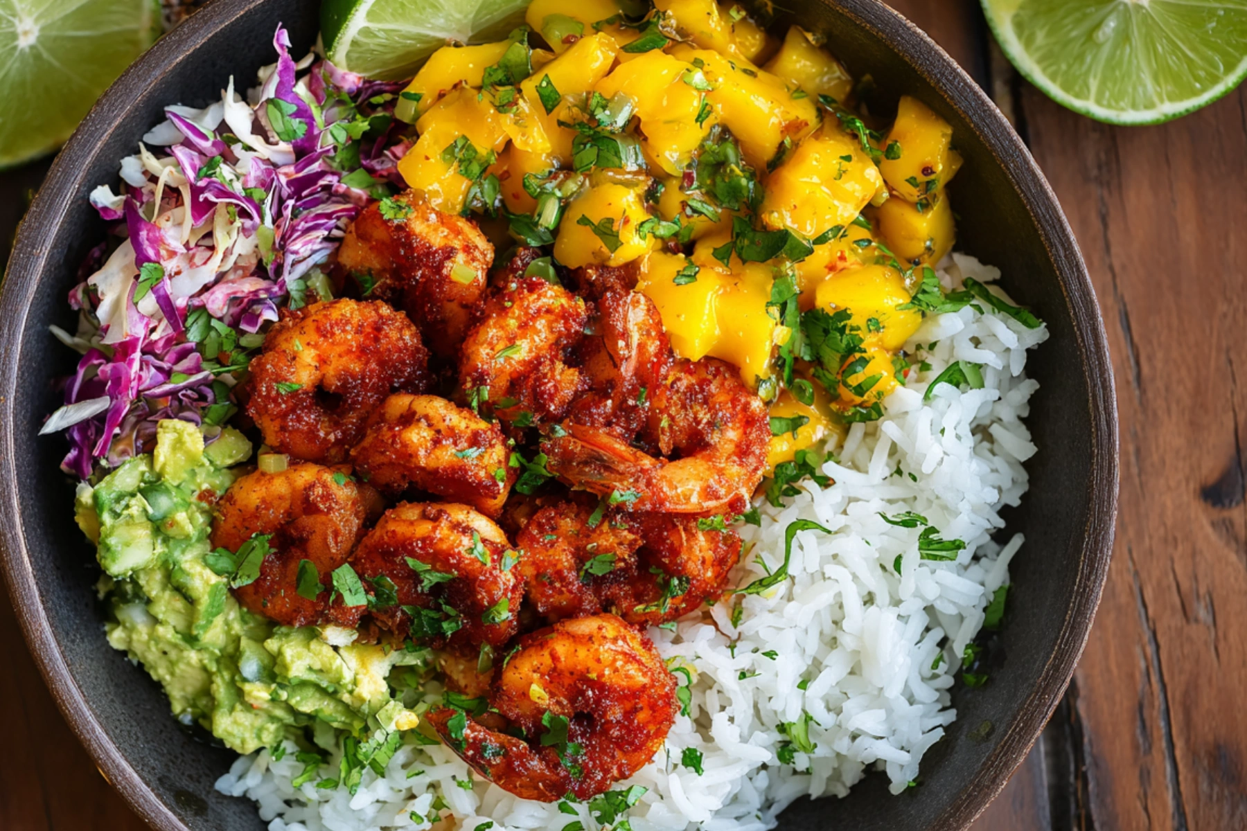 Chili Lime Shrimp Bowls with Mango Avocado Salsa: Easy Steps Ultimate Fresh Flavor 2 chili lime shrimp bowls with mango avocado salsa and rice
