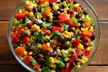 cowboy caviar fresh bean salad with corn and vegetables