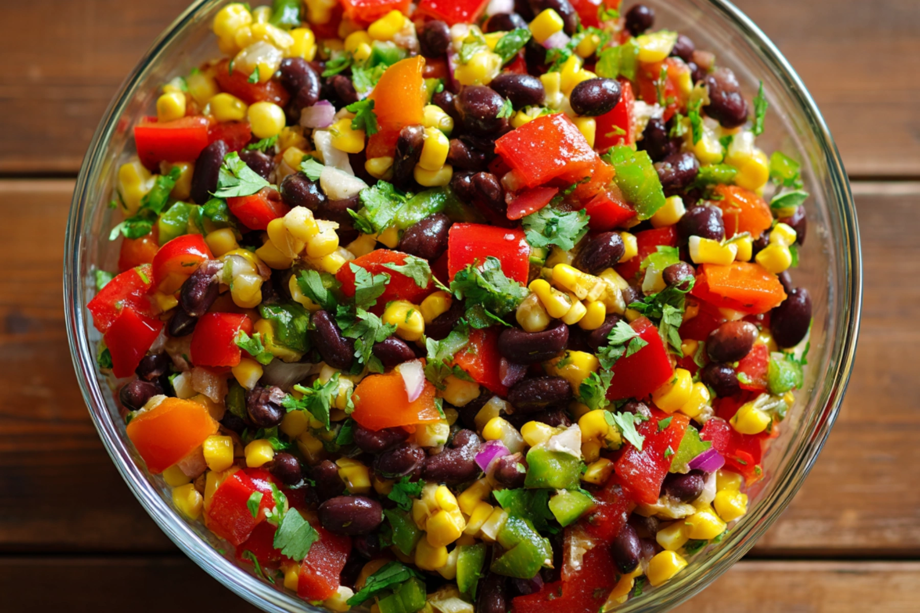 cowboy caviar fresh bean salad with corn and vegetables