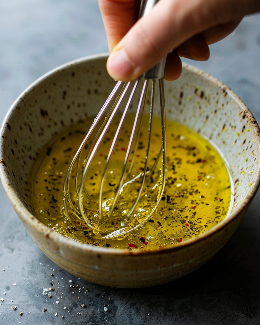 preparing lime dressing for cowboy caviar