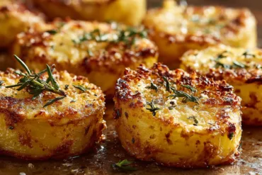 crispy garlic parmesan potatoes golden crust