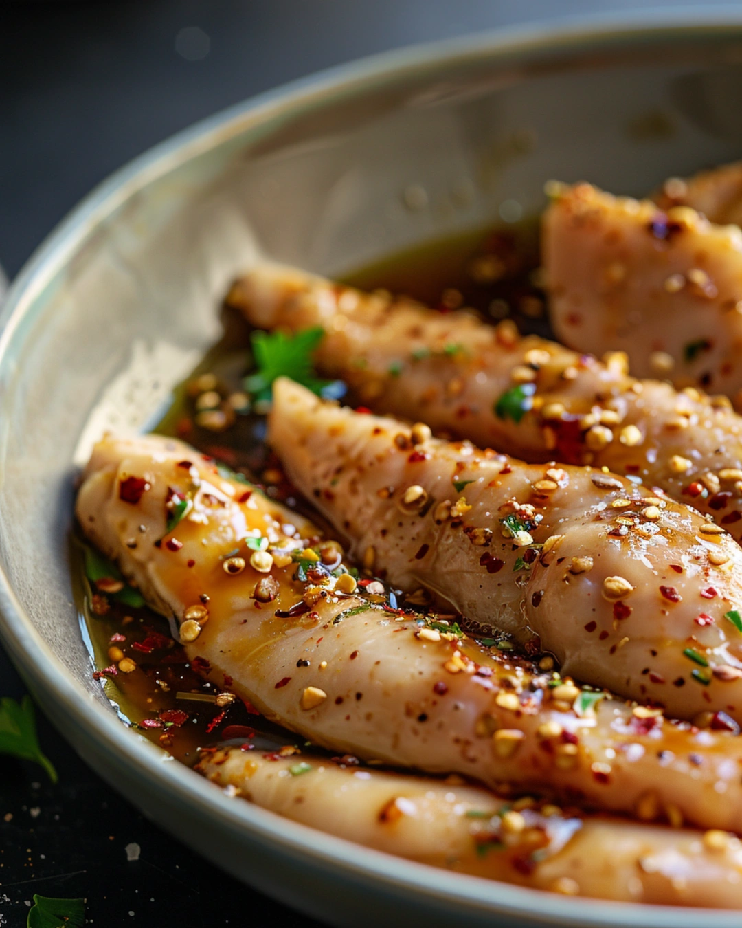 marinating chicken for garlic butter chicken skillet
