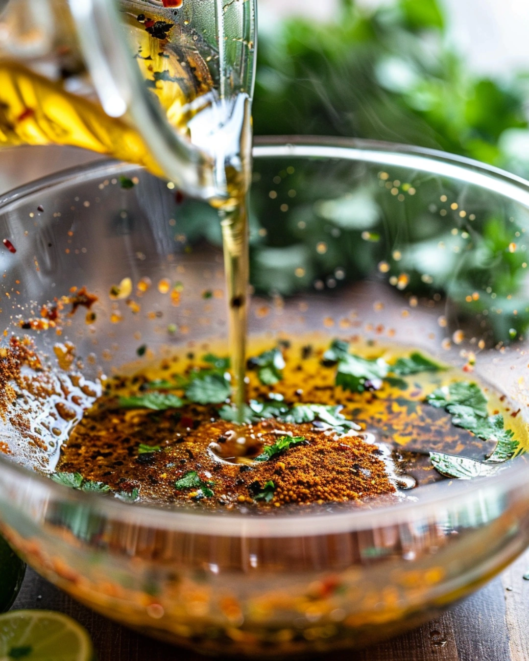 mixing best mexican chicken marinade in bowl