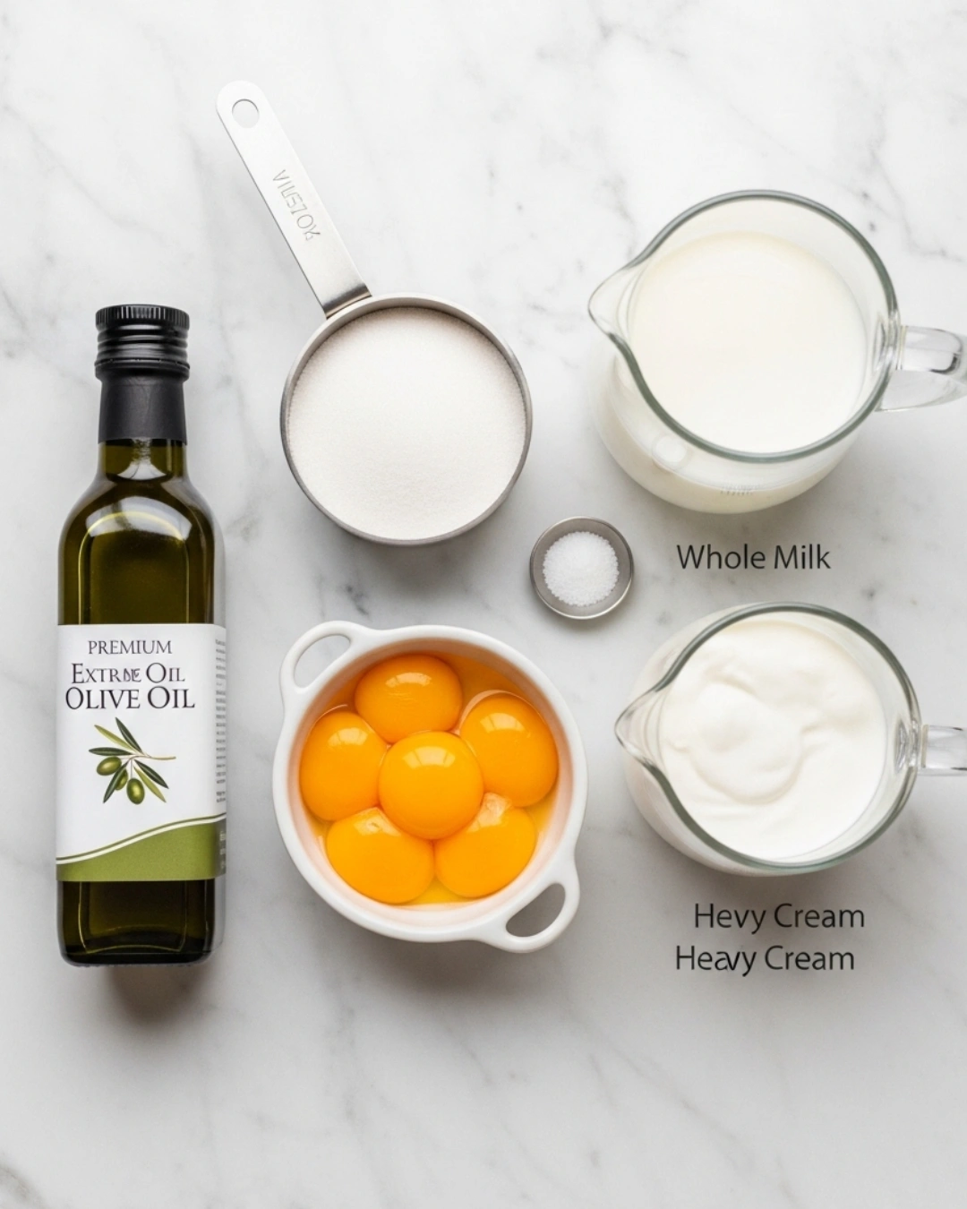 Ingredients for Olive Oil Ice Cream recipe