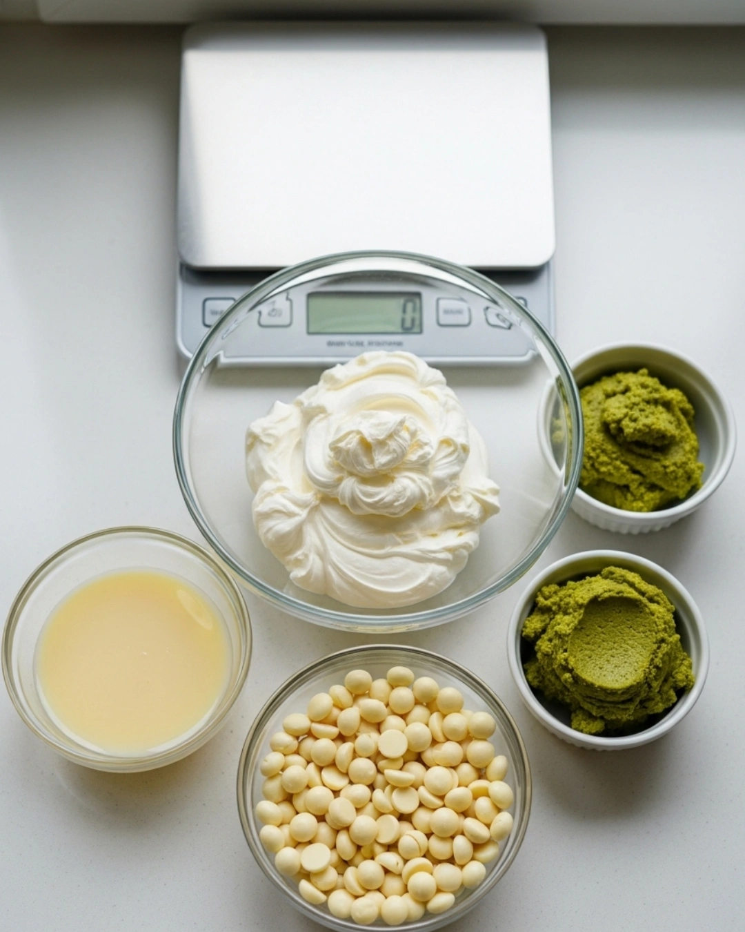 Ingredients for pistachio ice cream bars