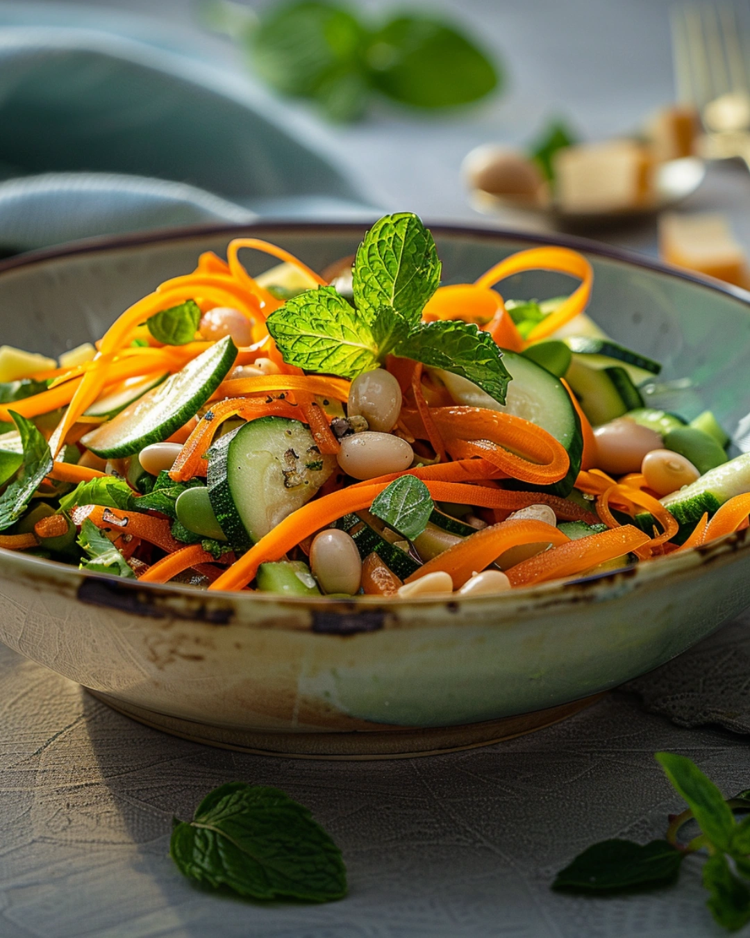Ready to serve ribbon lettuce salad