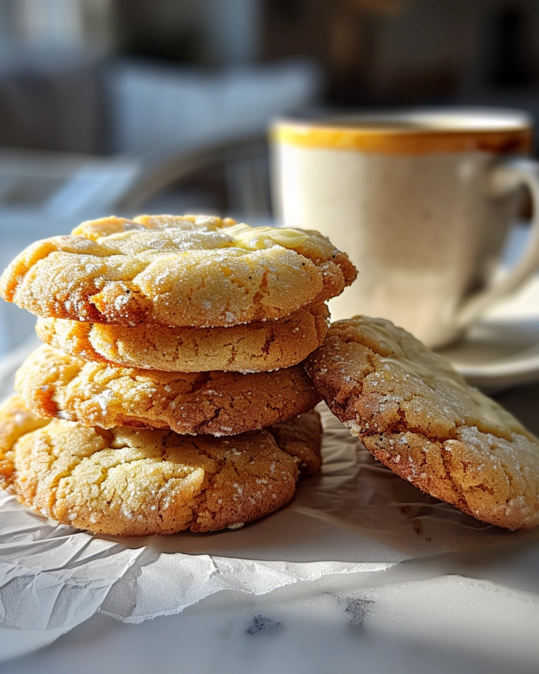 coffee butter cookies served with coffee mug