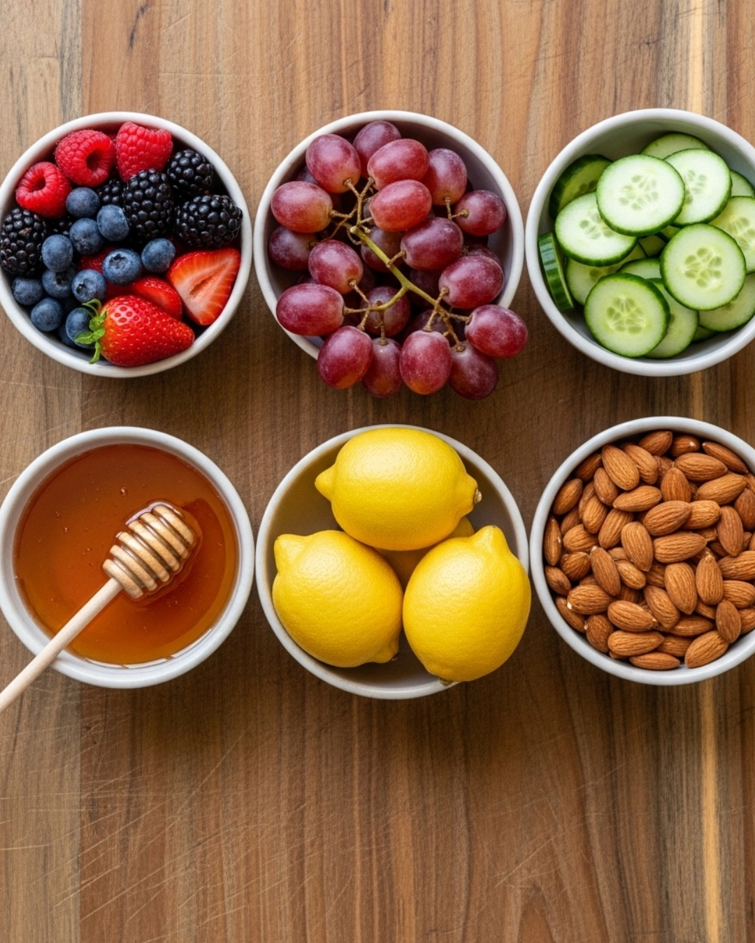 berry salad with honey ingredients