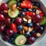 berry salad with honey top view