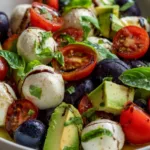 blueberry avocado caprese salad fresh ingredients