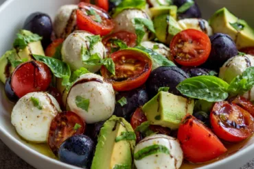 blueberry avocado caprese salad fresh ingredients