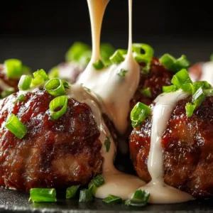Korean BBQ meatballs served with spicy mayo dip on a plate