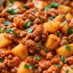 Delicious Quick and Easy Turkey and Potato Skillet ready in one pan for a fast meal