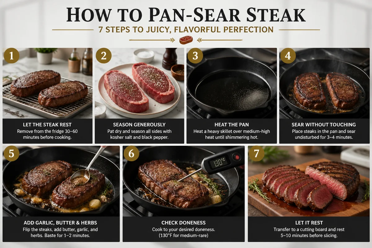 Pan Seared Steak with Garlic Butter