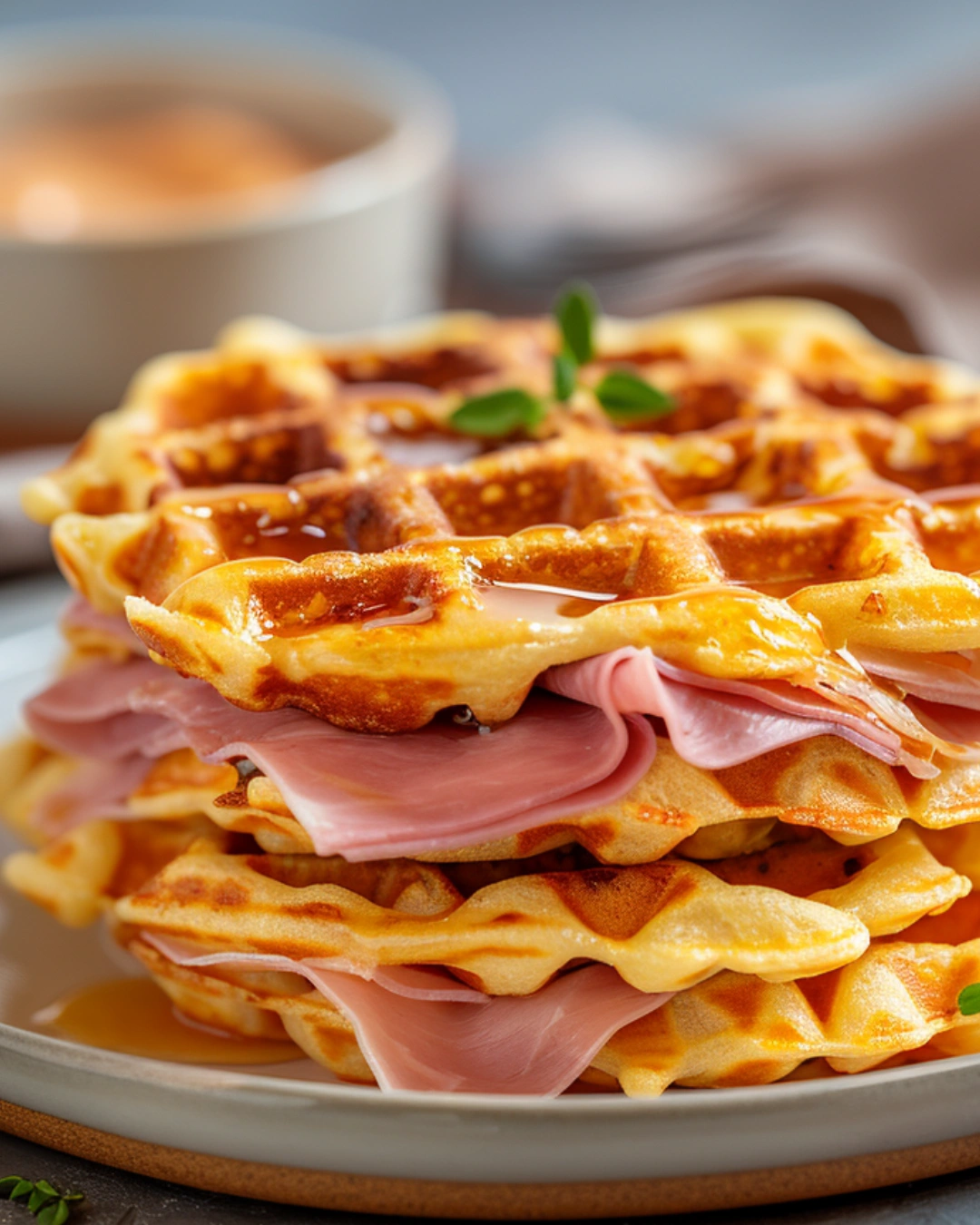 serving turkey ham cheese chaffles