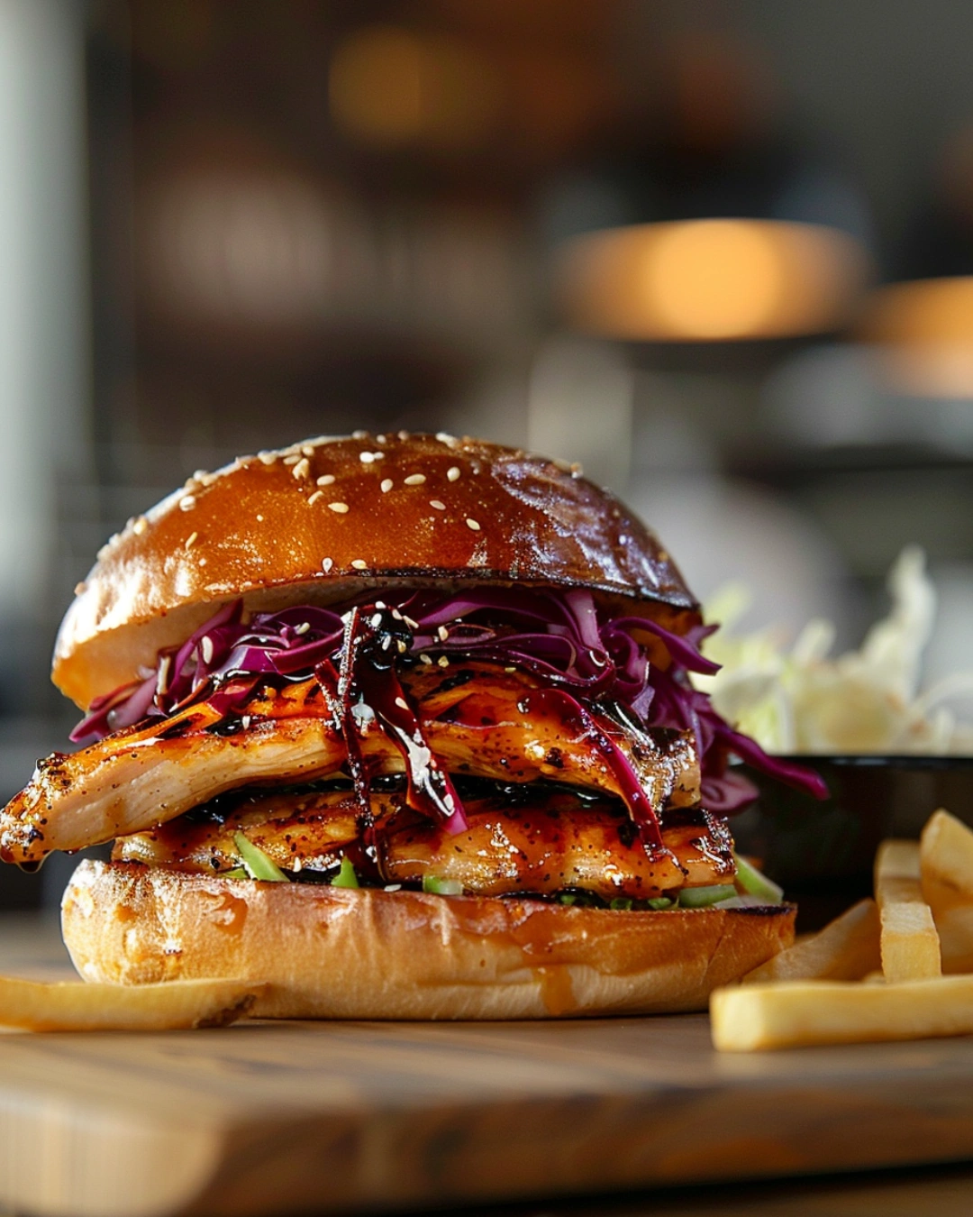 serving korean bbq chicken sandwich