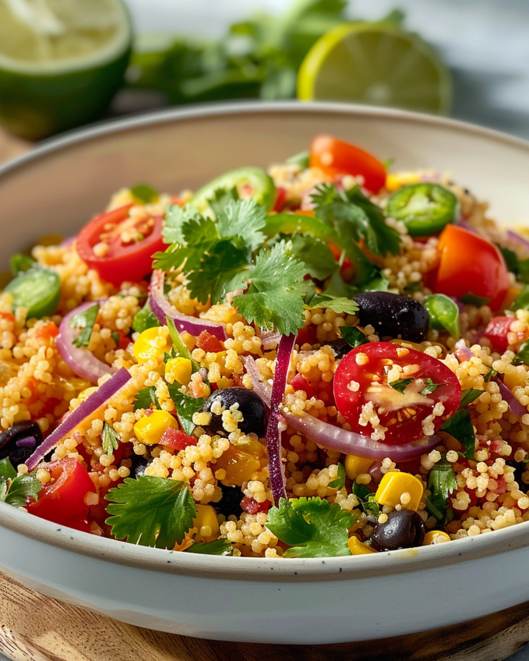 serving mexican couscous salad fresh