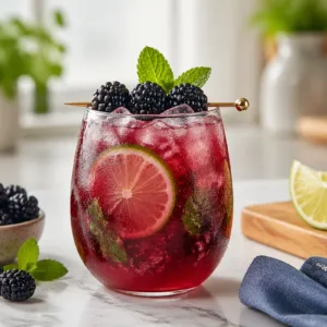 Delightful Blackberry Virgin Mojito - refreshing mocktail with mint and lime