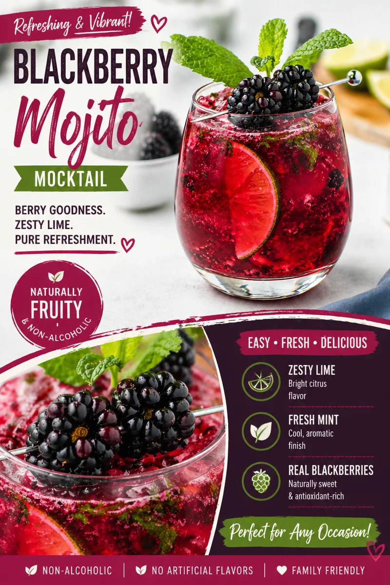 Delightful Blackberry Virgin Mojito