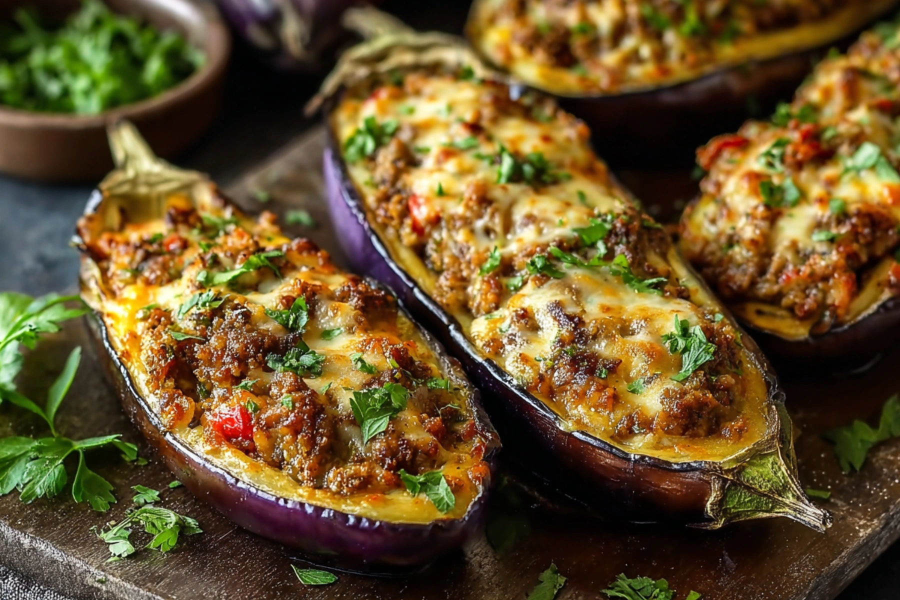 stuffed eggplant boats recipe baked