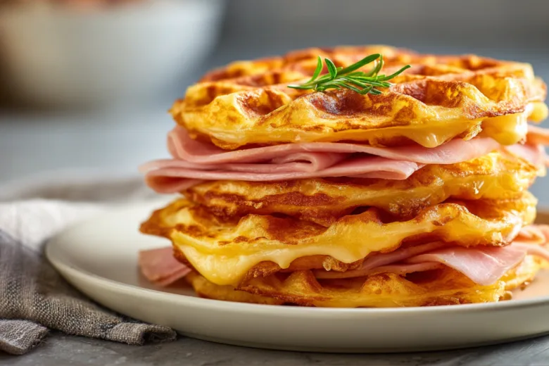 turkey ham and cheese chaffles crispy