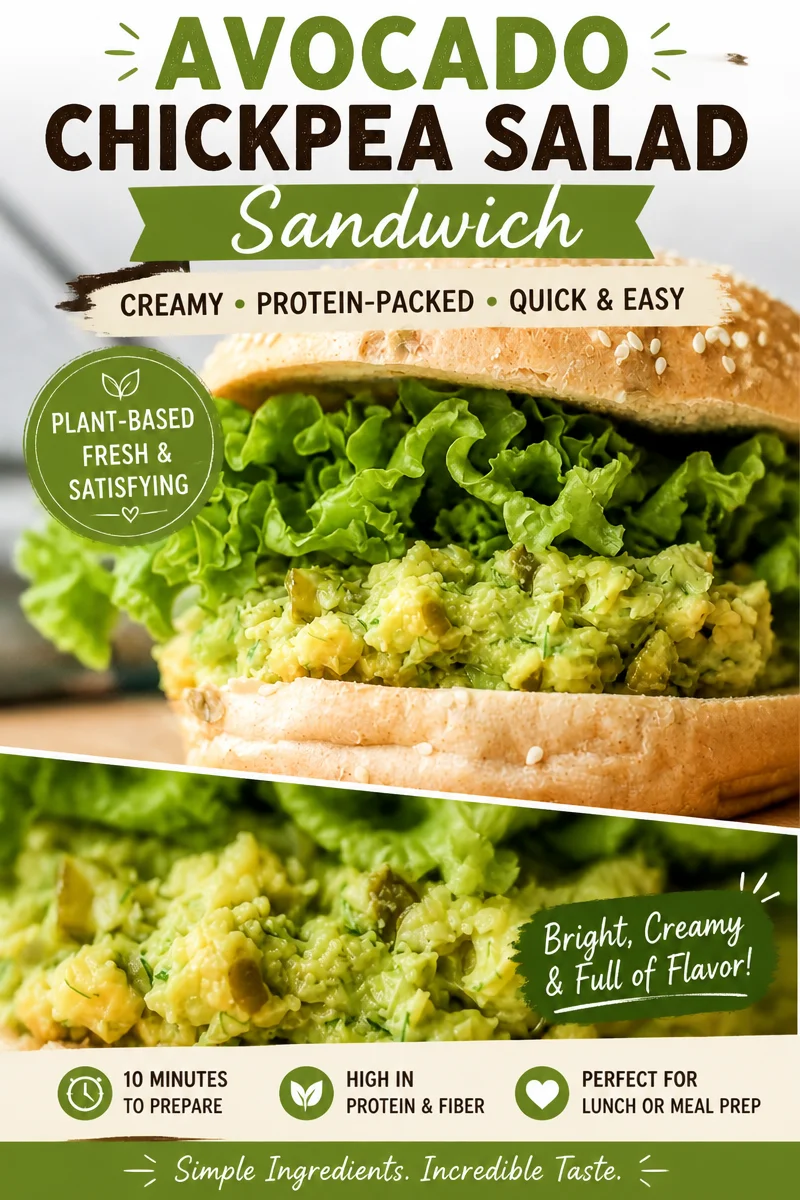 Chickpea Avocado Dill Pickle Sandwiche