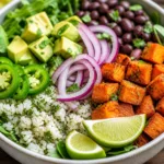 Chili-Lime Sweet Potato Black Bean Bowl with fresh ingredients and vibrant colors.