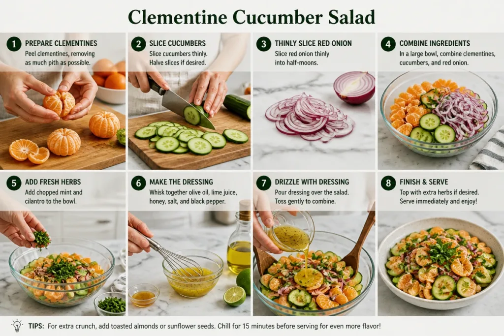 Homemade citrus dressing for Clementine Cucumber Salad
