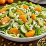 Fresh Clementine Cucumber Salad on serving platter
