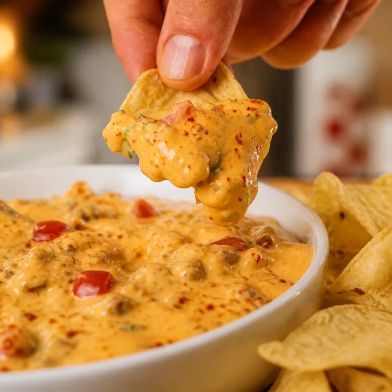 Creamy Cottage Cheese Queso with tortilla chips